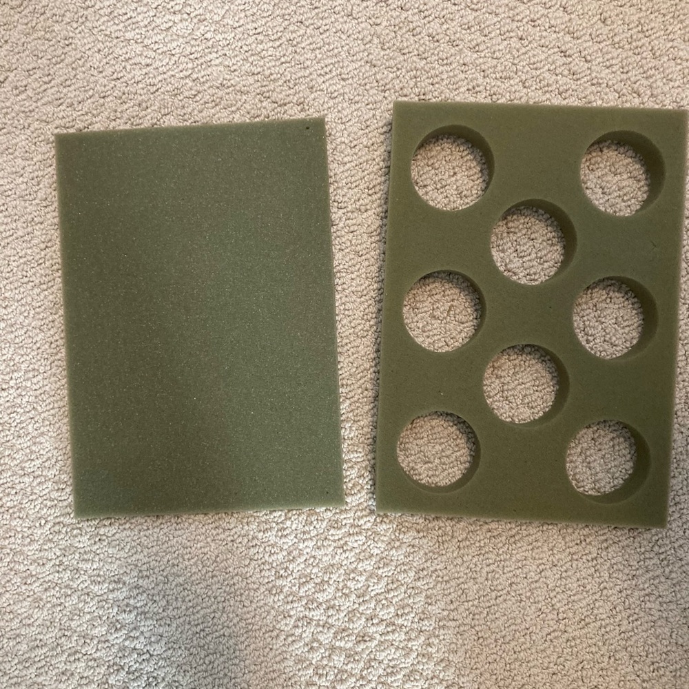 2 sets of Foam inserts for packing or storing